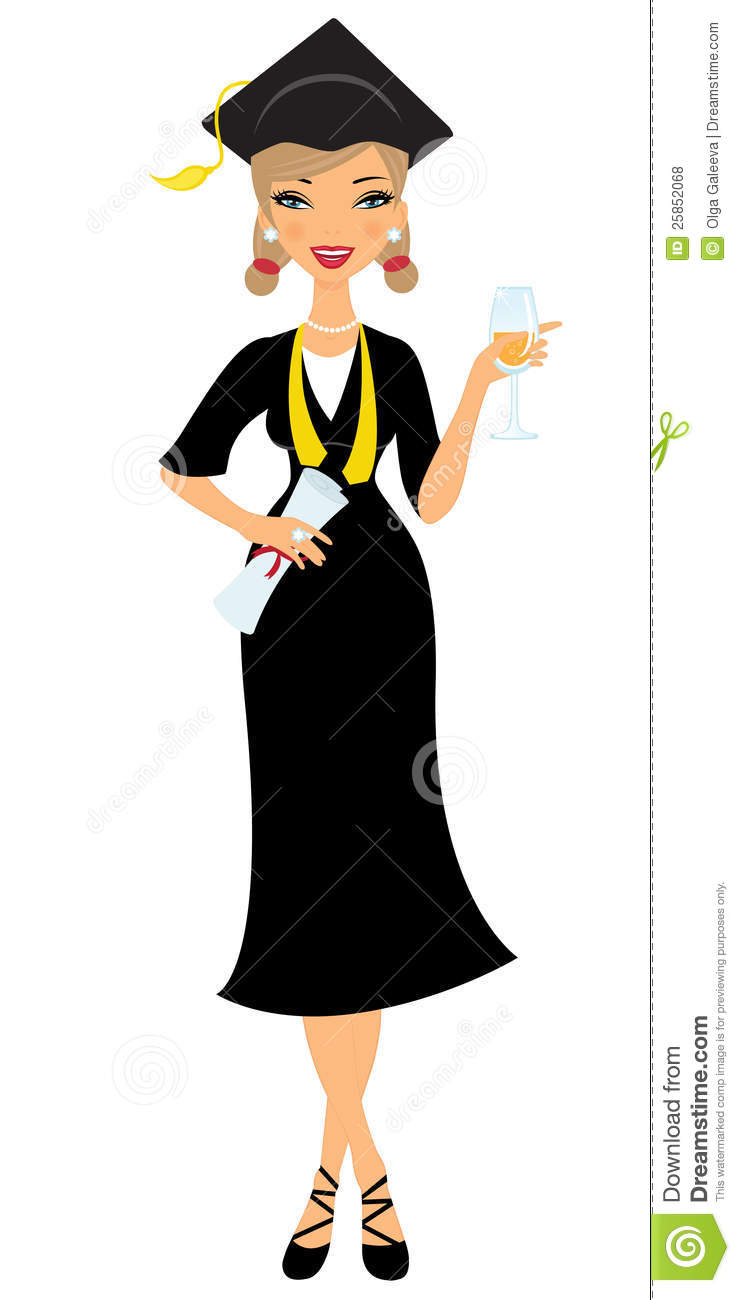 740x1300 Girl Clipart Graduation