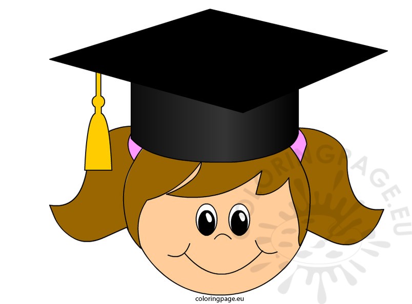 804x595 Graduation Girl Clip Art Coloring Page