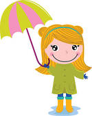 134x170 Stock Illustration Of Girl Holding Umbrella On A Rainy Day