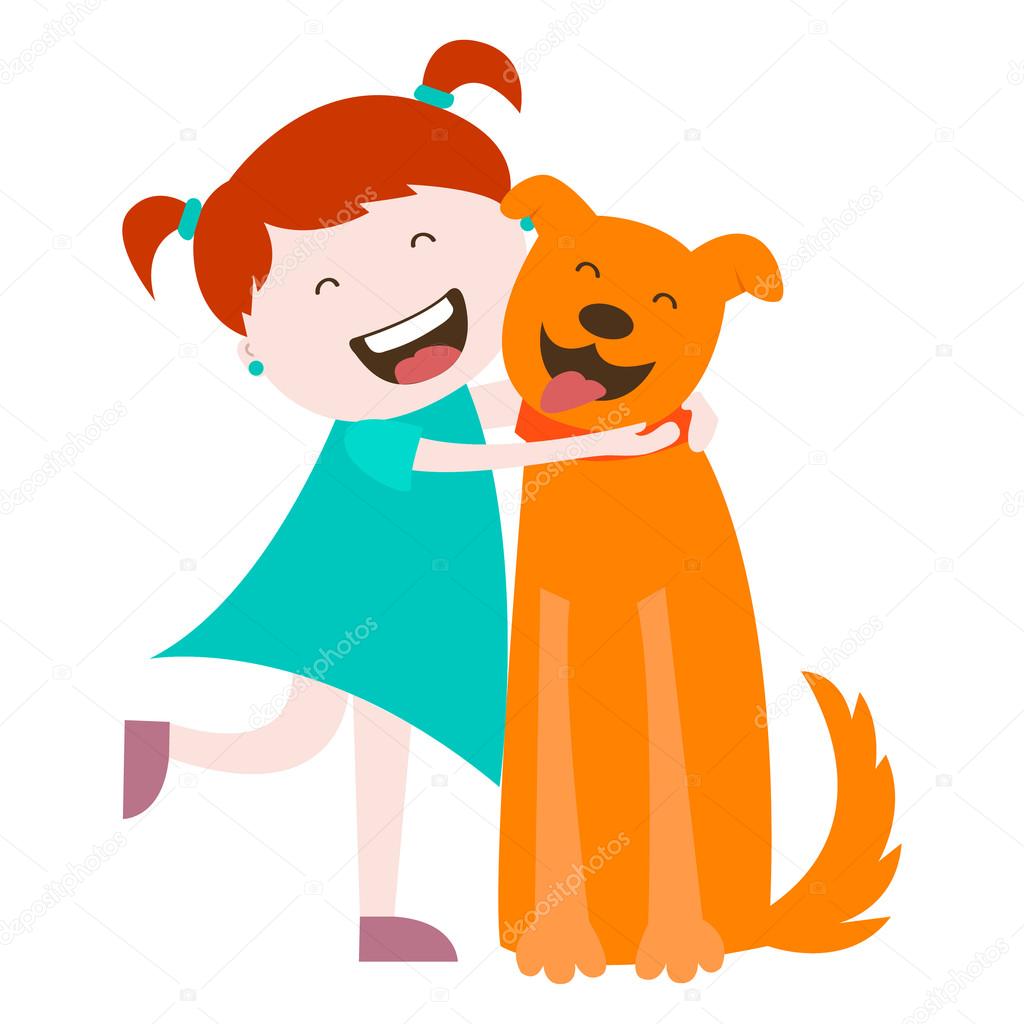 Girl Hugging Dog Clipart | Free download on ClipArtMag