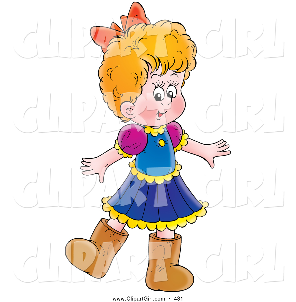 1024x1044 Clip Art Of A Little Girl In A Dress And Brown Boots, On White By