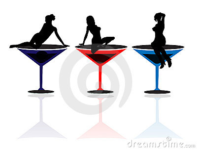 400x306 Girl In Martini Glass Clipart