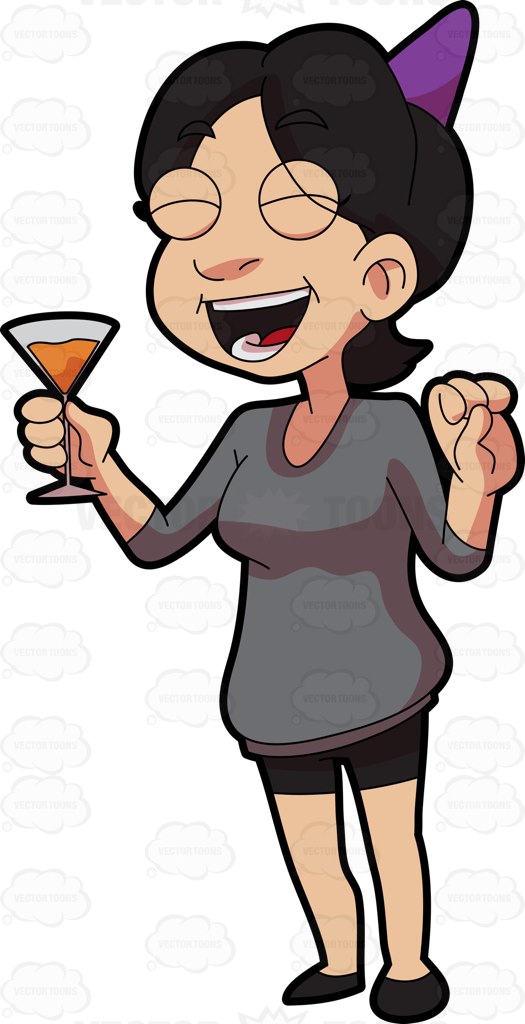 525x1024 A Happy Birthday Girl Drinking A Glass Of Cocktail Happy