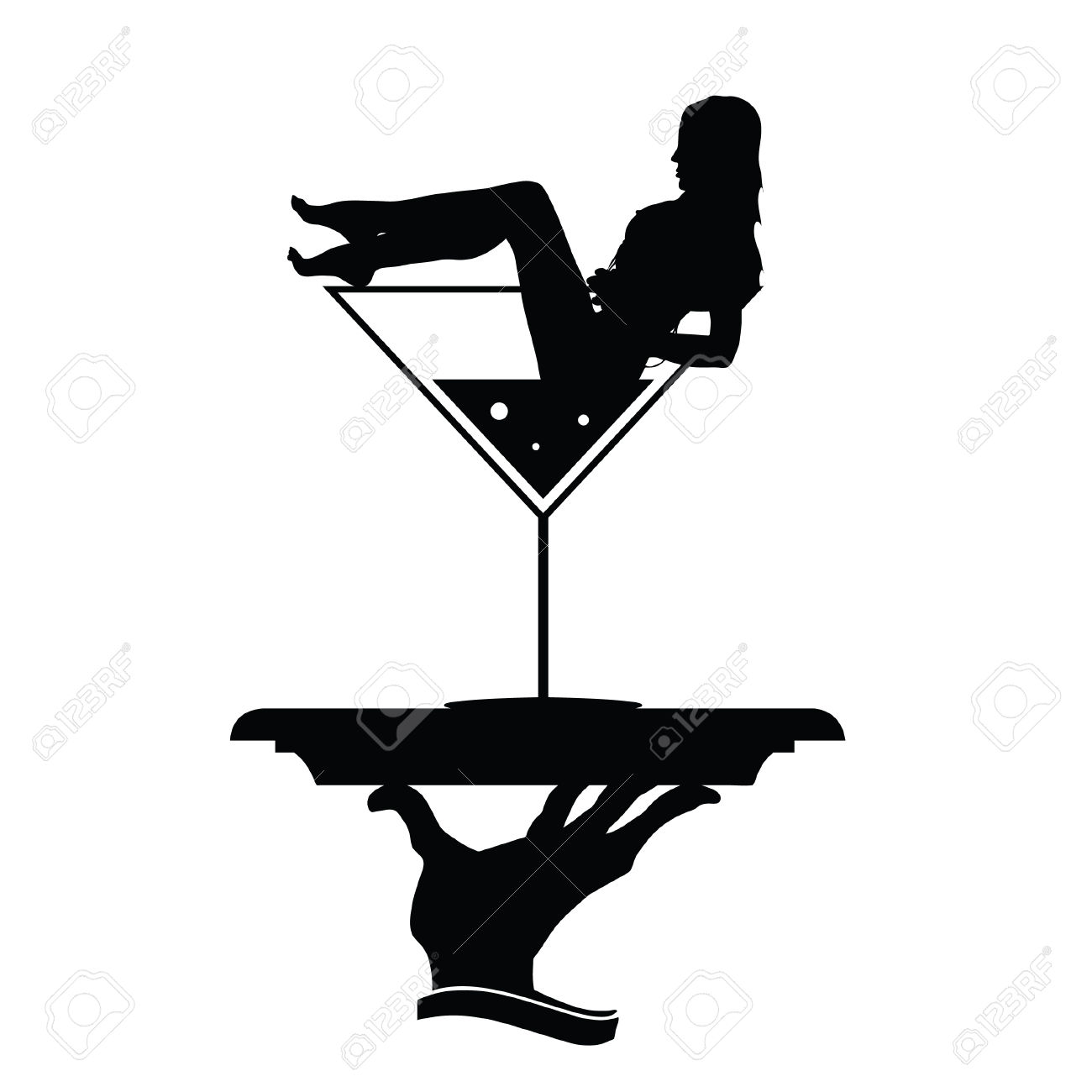 1300x1300 Woman In Martini Glass Clipart Collection