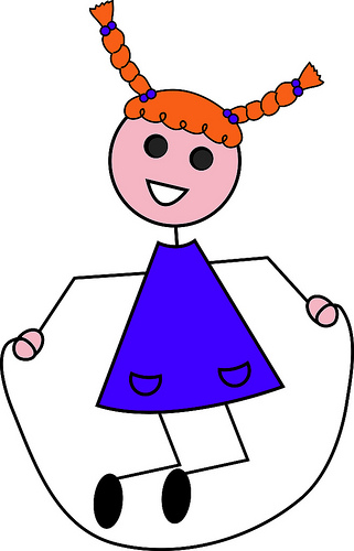 321x500 Clip Art Illustration Of A Cartoon Little Red Haired Girl Jumping