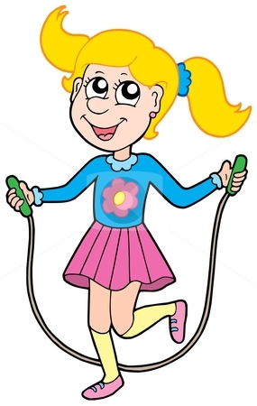 285x450 Girl Jumping Rope Clipart