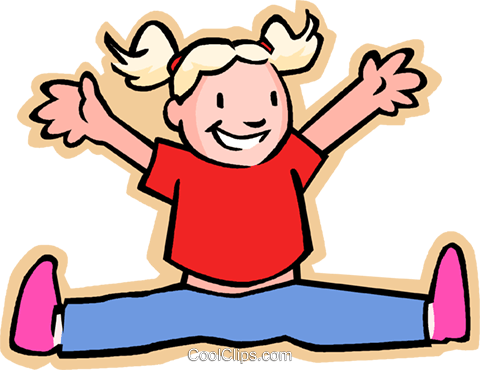 480x370 Little Girl Jumping For Joy Royalty Free Vector Clip Art