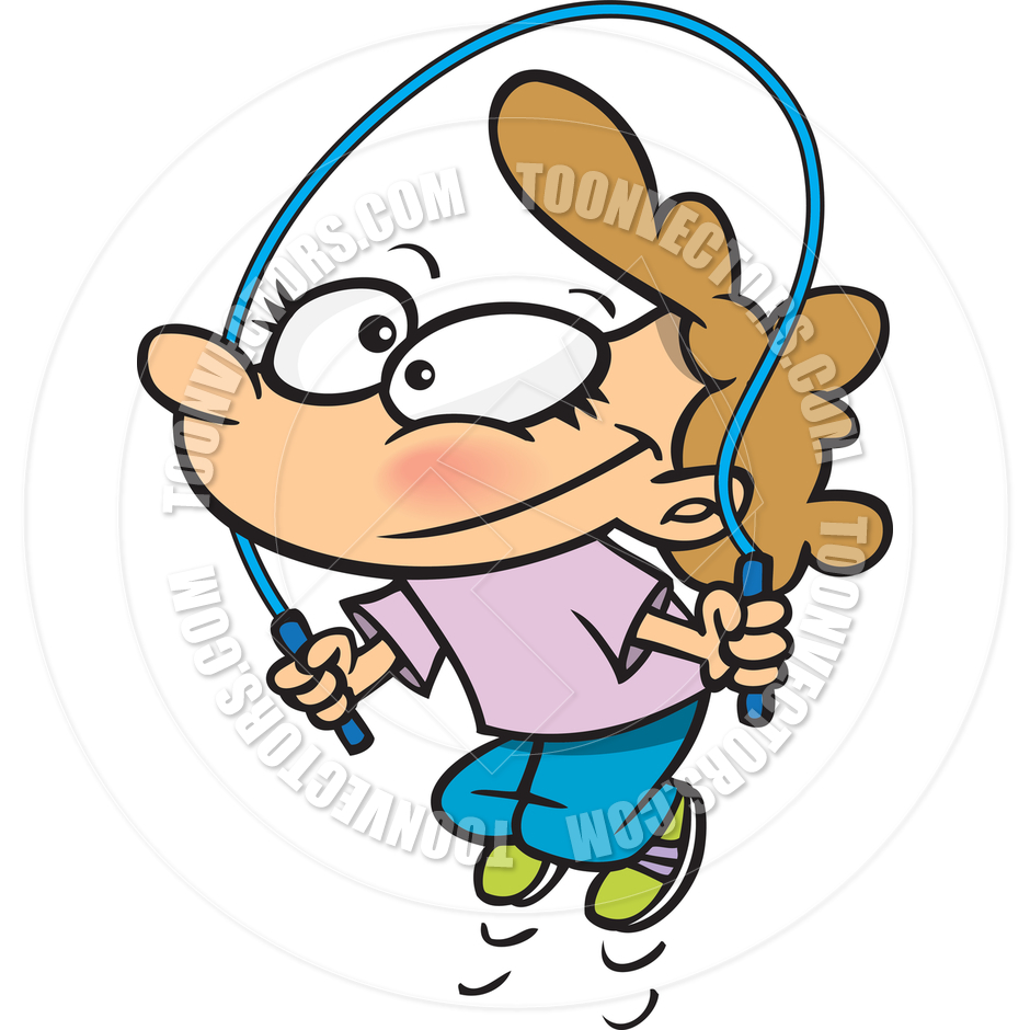 940x940 Cartoon Girl Jumping Rope By Ron Leishman Toon Vectors Eps