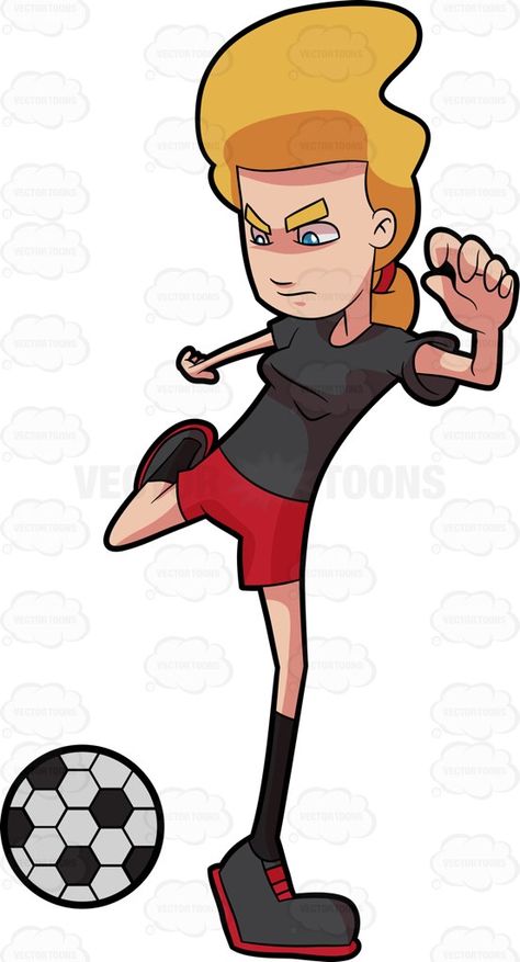 474x877 A Woman Kicking A Soccer Ball