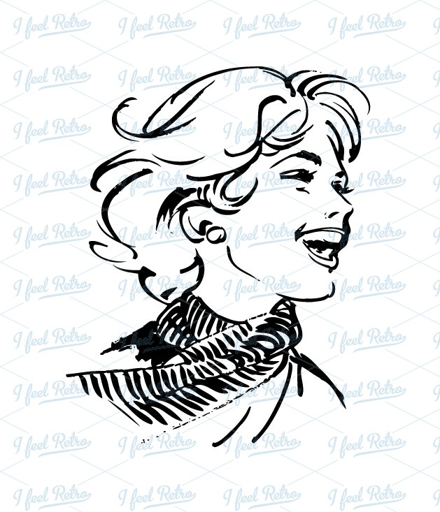 629x733 Retro Clipart Laughing Woman