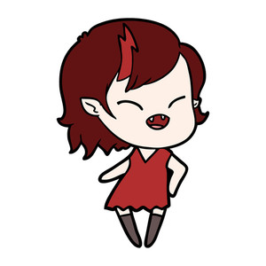 300x300 Cartoon Laughing Vampire Girl With Crossed Arms Royalty Free Stock