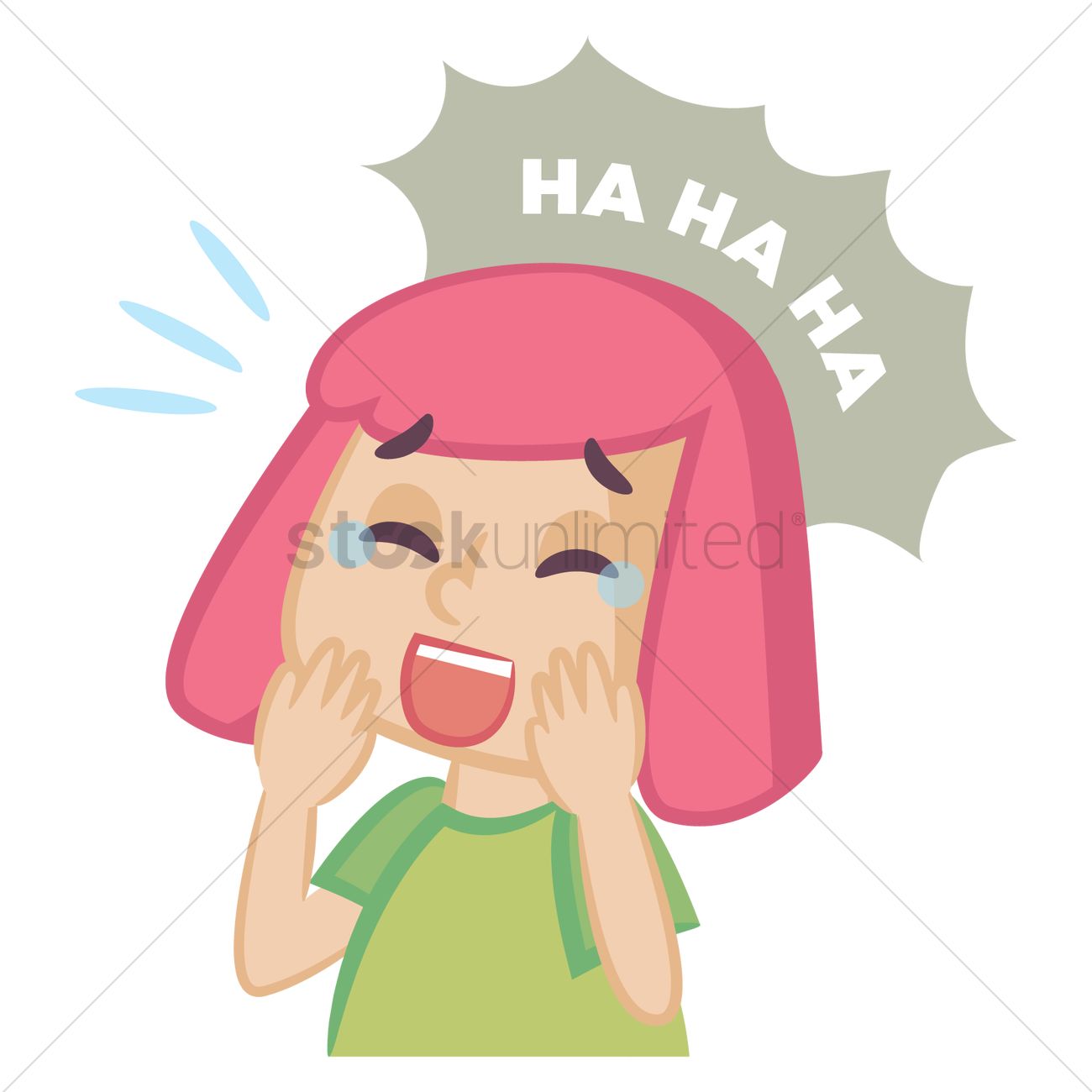 1300x1300 Cartoon Girl Laughing Vector Image