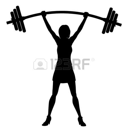 450x450 Silhouette Lifting Weights Clipart