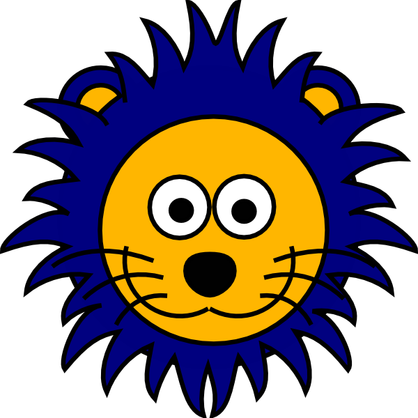 600x600 Cartoon Blue Gold Lion Clip Art