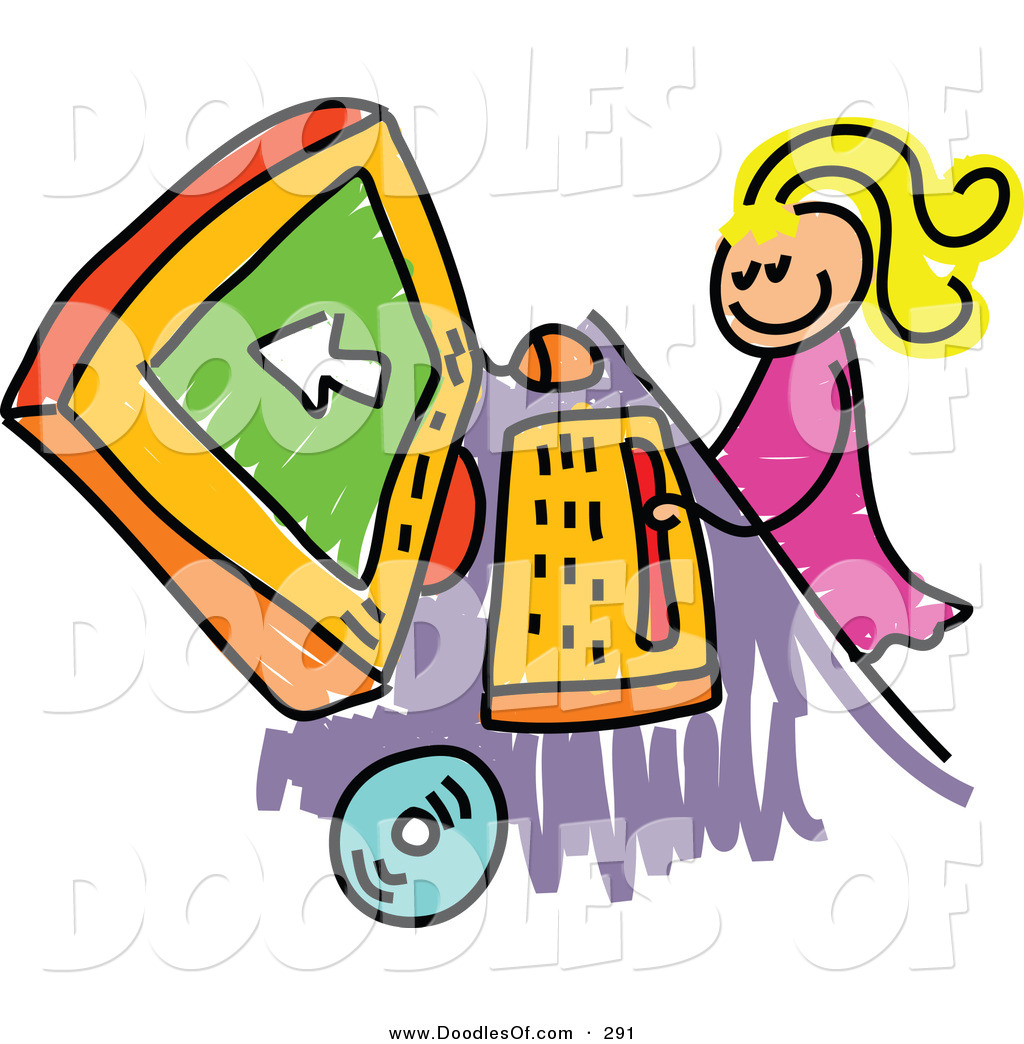 1024x1044 Vector Clipart Of Childs Sketch Of Smiling Girl Using