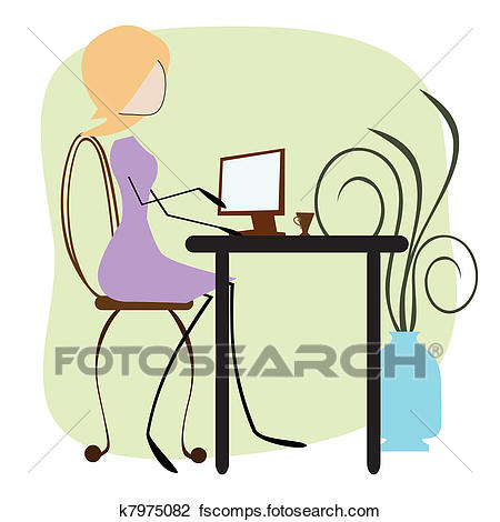 450x470 Clipart Of Office Girl K7975082