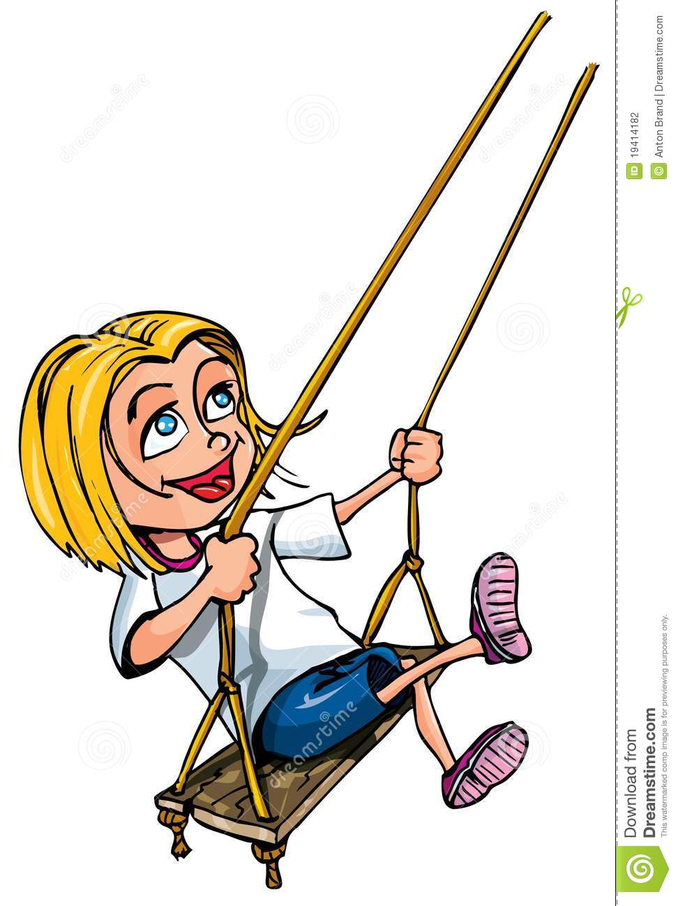 972x1300 Girl On Swing Clipart