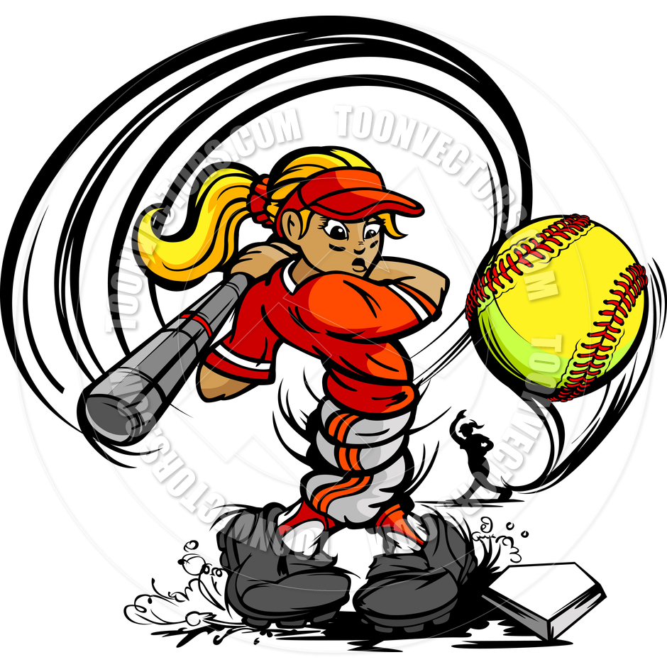 940x940 Kid Softball Player Girl Swing Bat