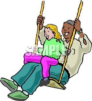 318x350 Little Girl And Her Dad On A Swing