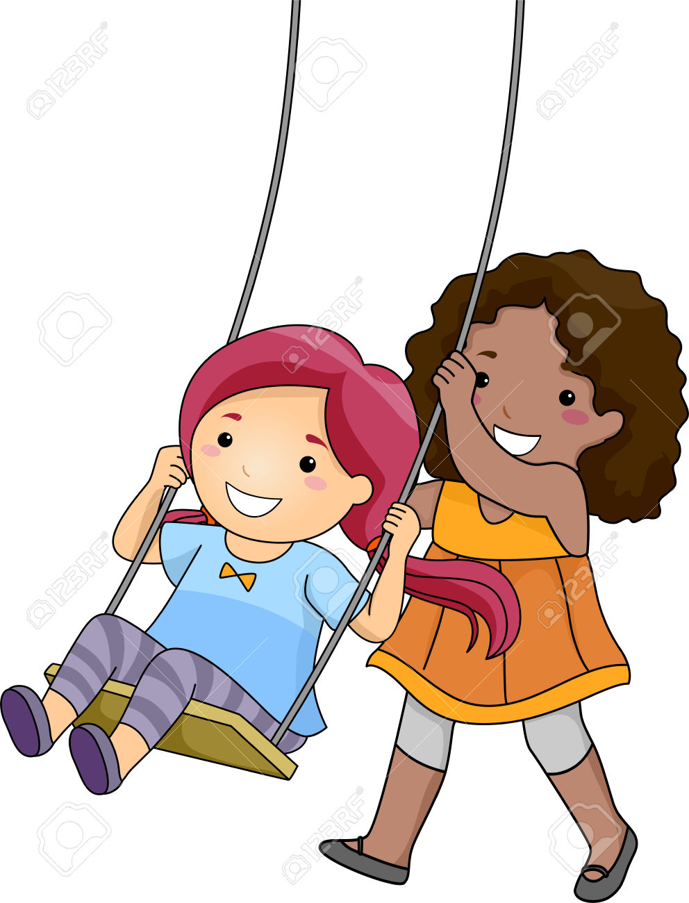 Girl On Swing Clipart | Free download on ClipArtMag