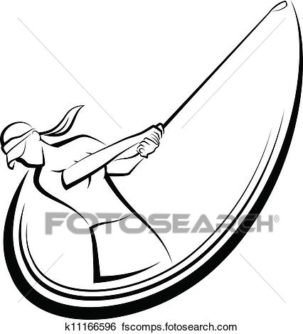 426x470 Clip Art Of Golf Swing Girl Golfer K11166596