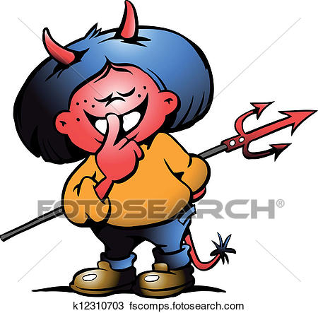 450x443 Clipart Of Cute Devil Girl K12310703
