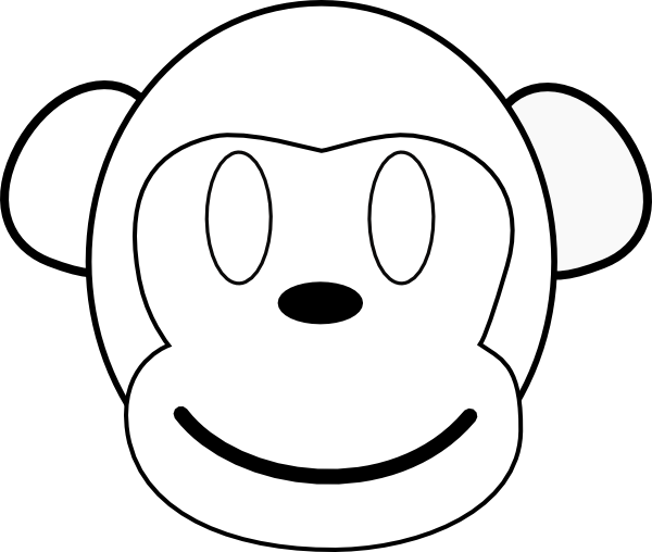 600x508 Monkey Face Outline Clipart