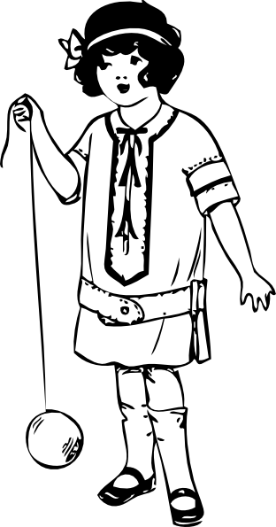 312x595 Outline Little Girl Clip Art