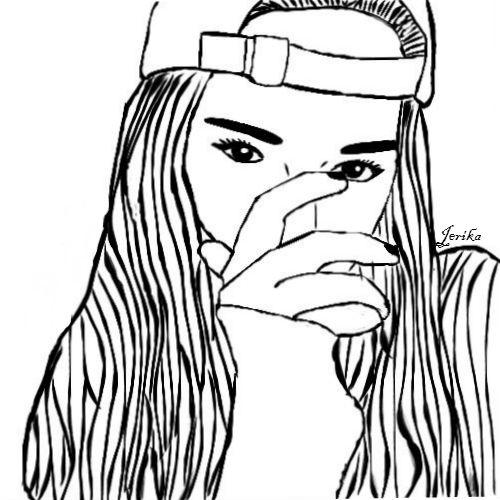 500x500 Tumblr Girl Outline By Jerikamojica
