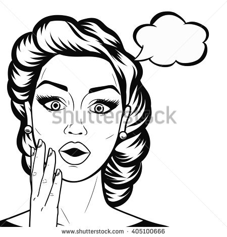 450x470 Girl Surprised Clipart Outline