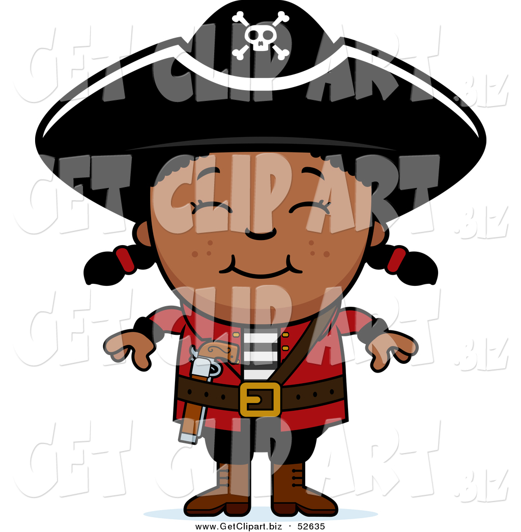 1024x1044 Clip Art Of A Happy Black Pirate Girl Smiling By Cory Thoman