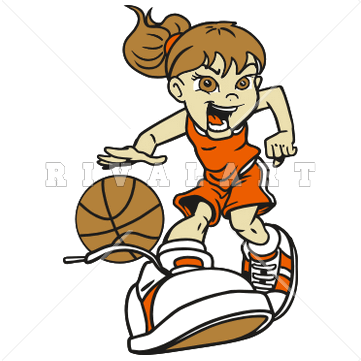361x361 Girl Playing Basketball Clipart