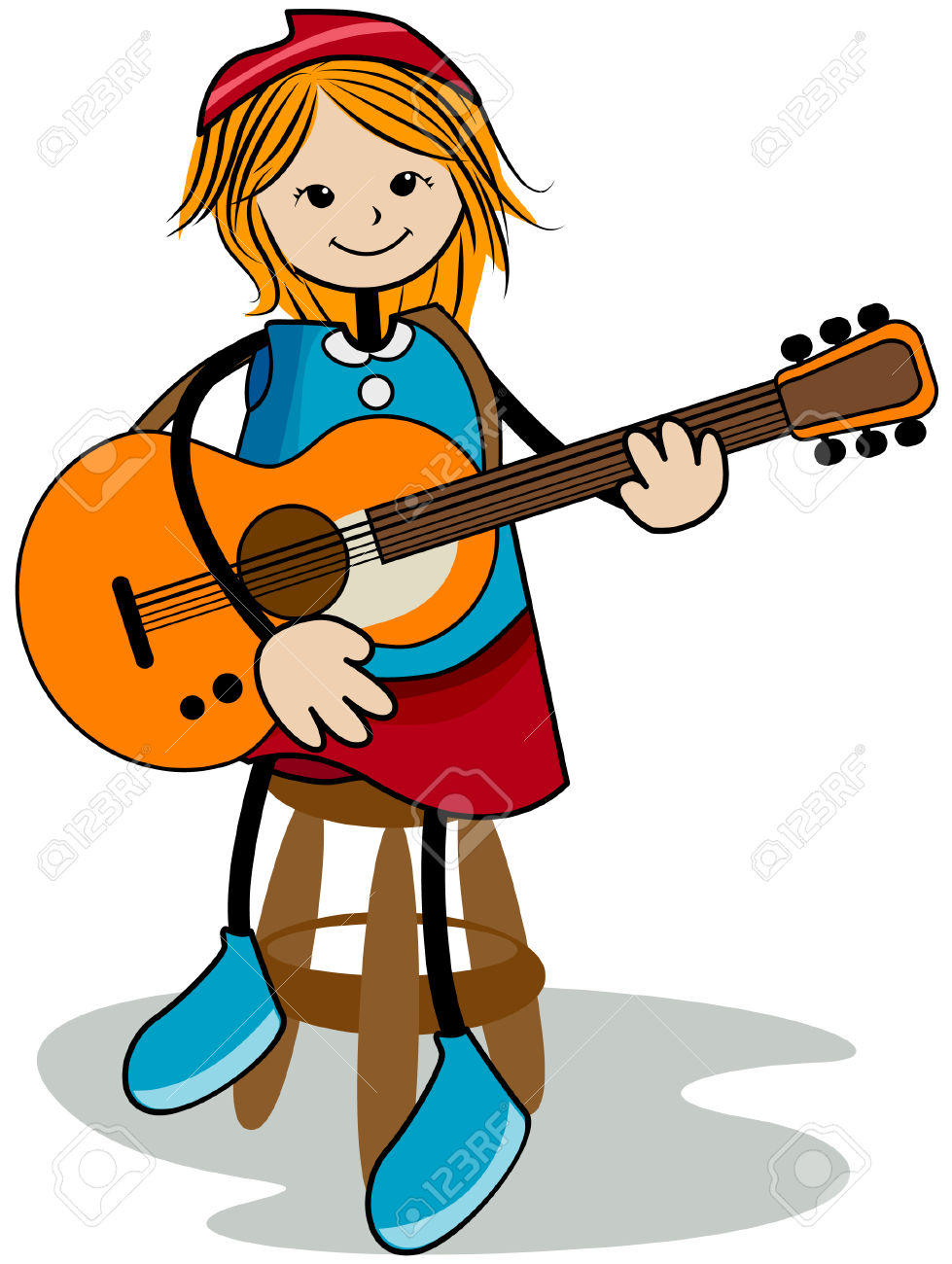 979x1300 Girl With Guitar Clipart