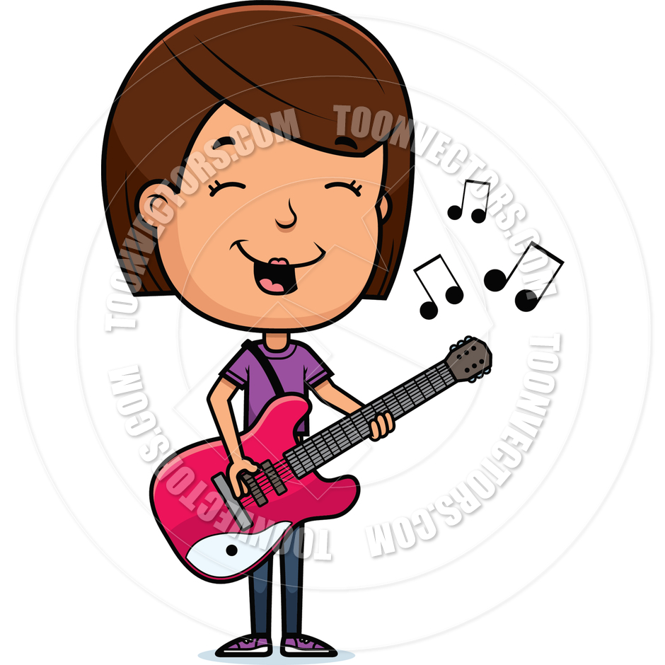 940x940 Cartoon Teen Girl Guitar By Cory Thoman Toon Vectors Eps