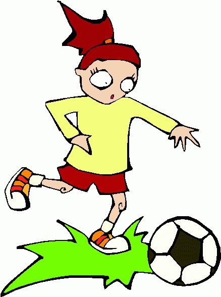 Girl Playing Soccer Clipart