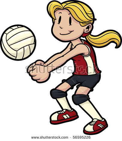 407x470 Little Girl Clipart Volleyball