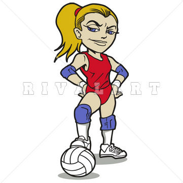 361x361 Sports Clipart Image Of Volleyball Player Girls Color Woman Female