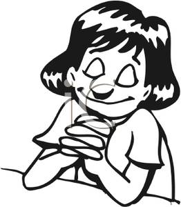 262x300 And White Girl Praying Clipart Picture