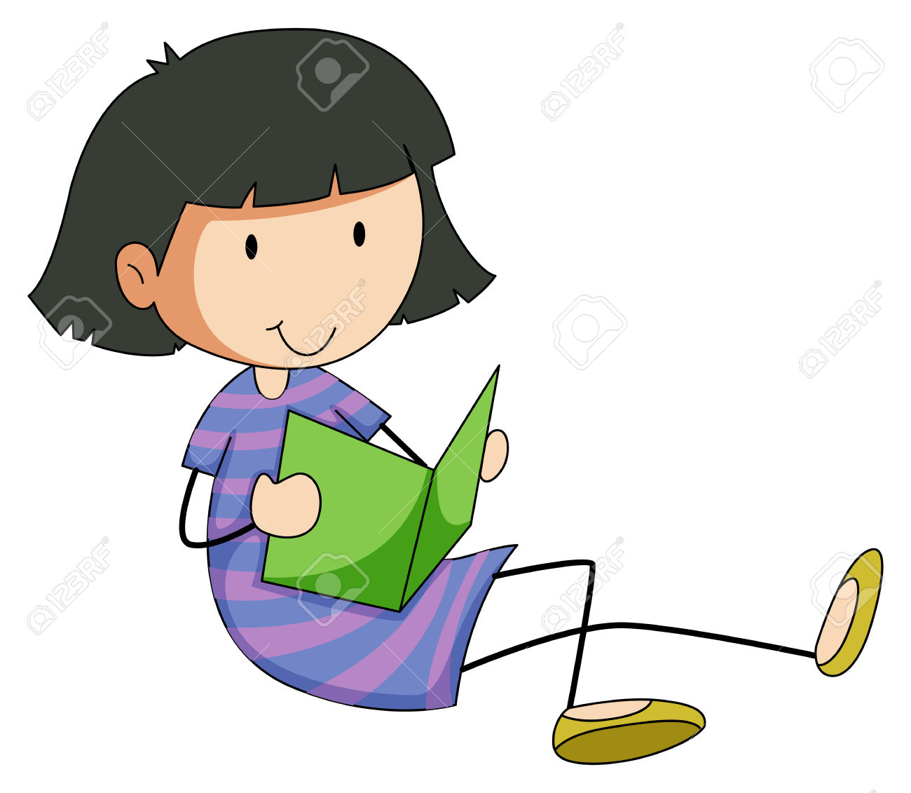 1300x1131 Little Girl Clipart Reading