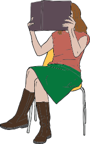 186x296 Girl Reading Clip Art