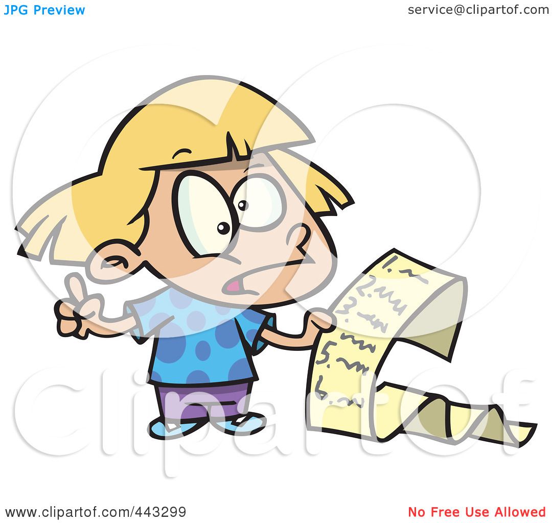 1080x1024 Royalty Free (Rf) Clip Art Illustration Of A Cartoon Girl Reading