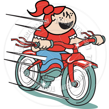 460x460 Cartoon Girl Riding Bike Vector Illustration By Clip Art Guy