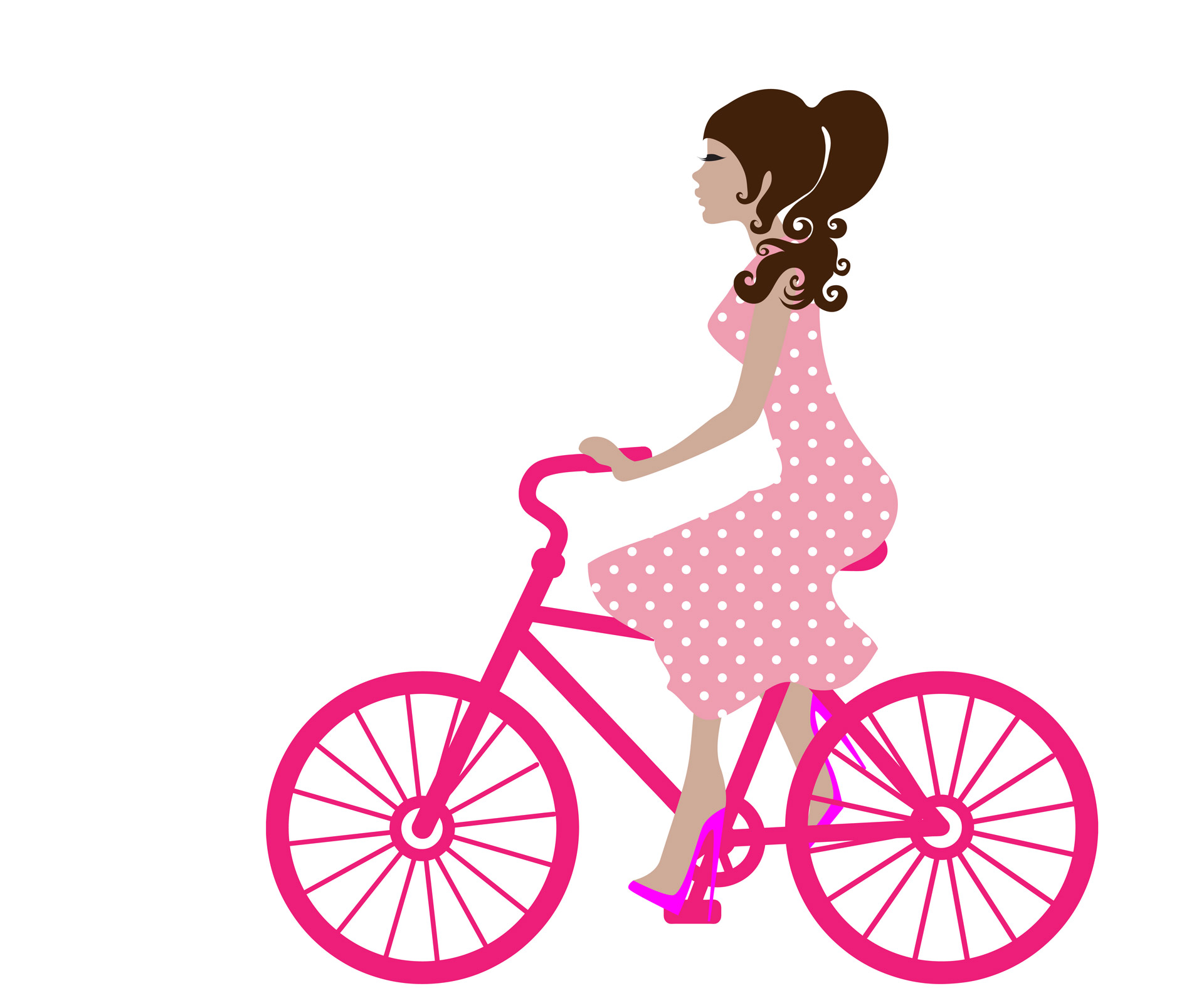 1920x1600 Girl On Bike Clipart Free Stock Photo