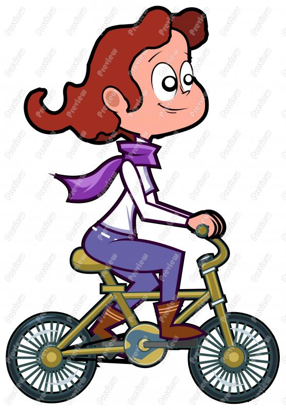 558x800 Girl Riding Bike Clipart