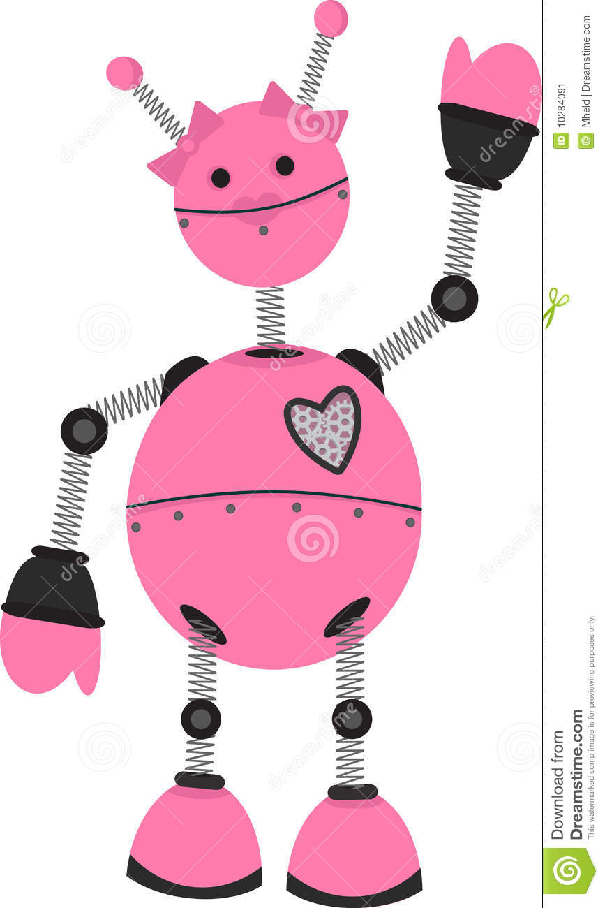 867x1300 Robot Clipart Pink