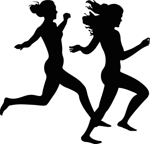 500x480 Girl Running Clipart Black Clipartfest 2