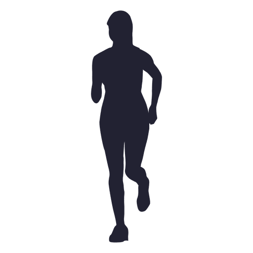 512x512 Girl Marathon Running Silhouette