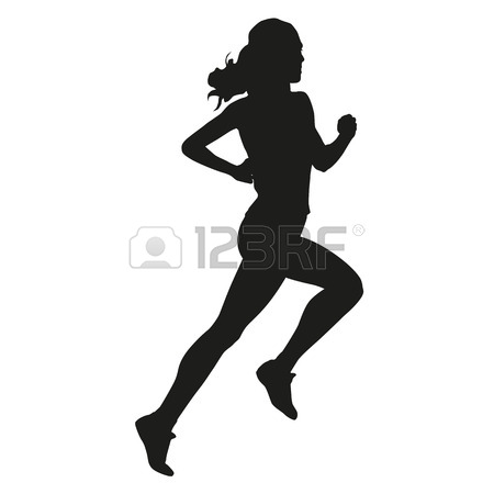 450x450 Running Woman Silhouette Royalty Free Cliparts, Vectors, And Stock