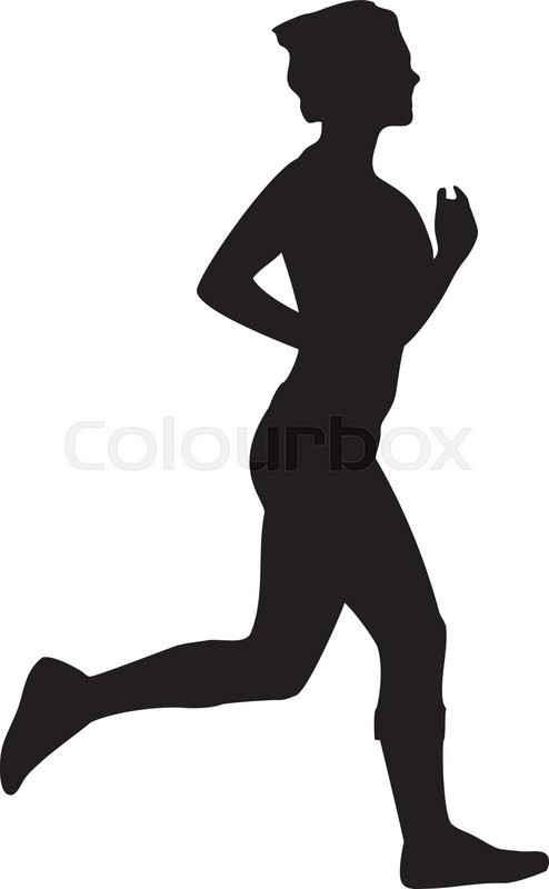 494x800 Running Jogging Woman Silhouette Stock Vector Colourbox