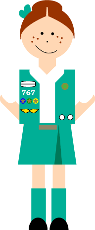 192x461 Girl Scouts Clip Art